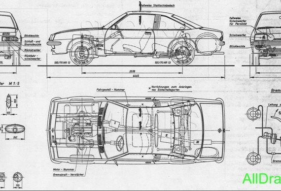 Opel Manta B - drawings (figures) of the car